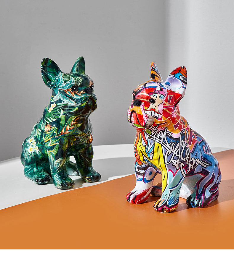 Abstract French Bulldog Statue - Floral Fawna