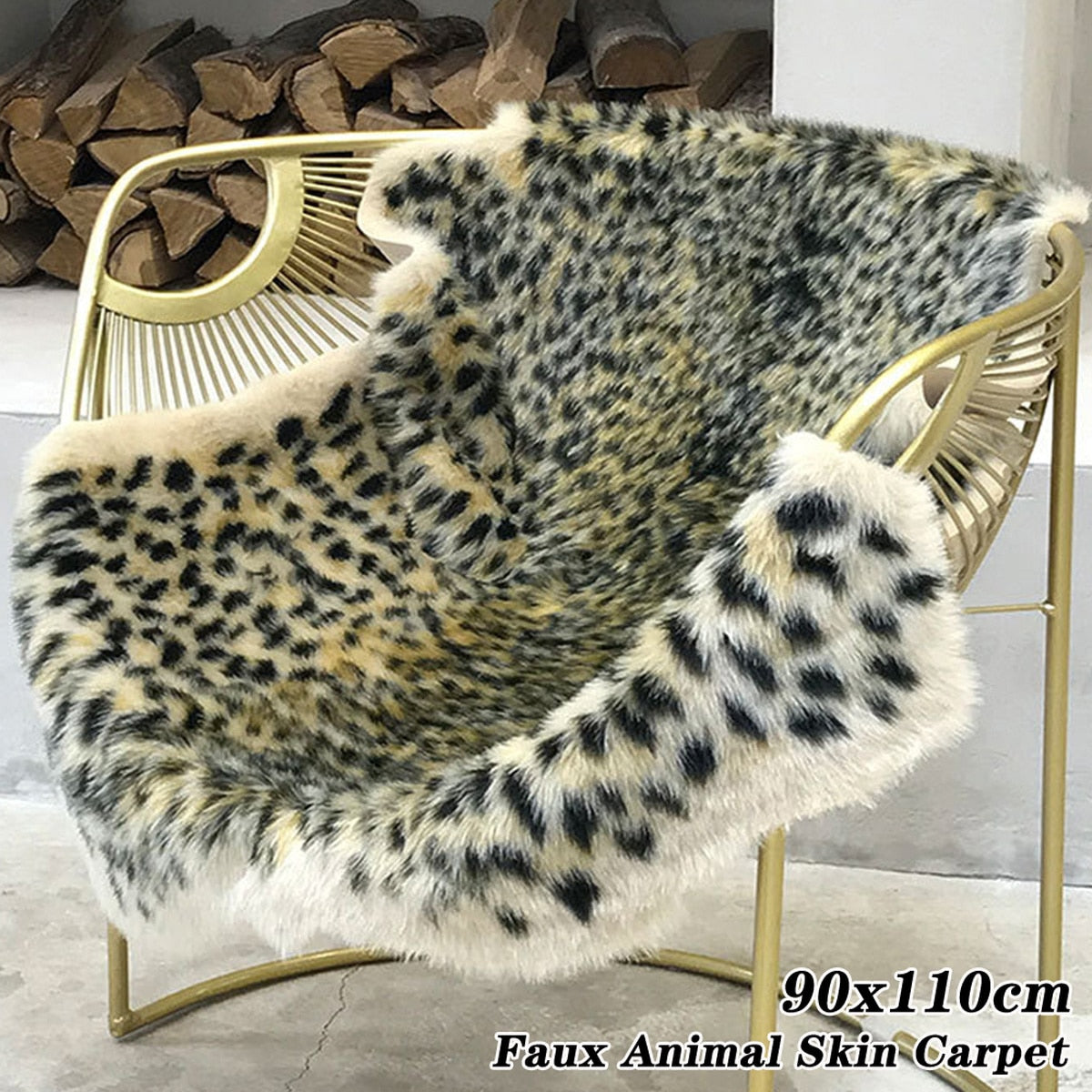 Faux Cowhide Leopard Skin Rug - Floral Fawna