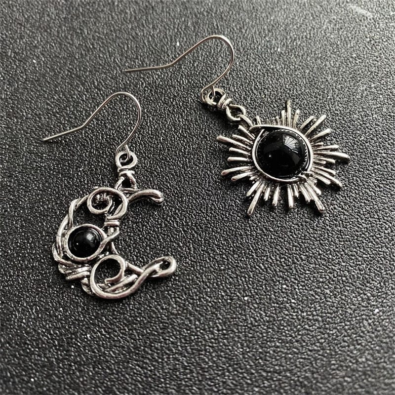 Sun and Moon Drop Earrings - Floral Fawna
