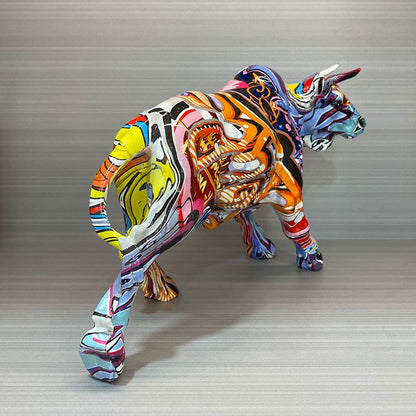 Abstract Bull Sculpture - Floral Fawna