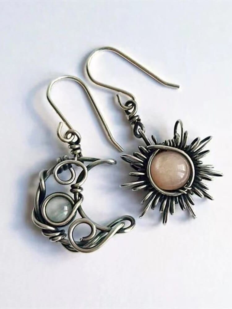 Sun and Moon Drop Earrings - Floral Fawna