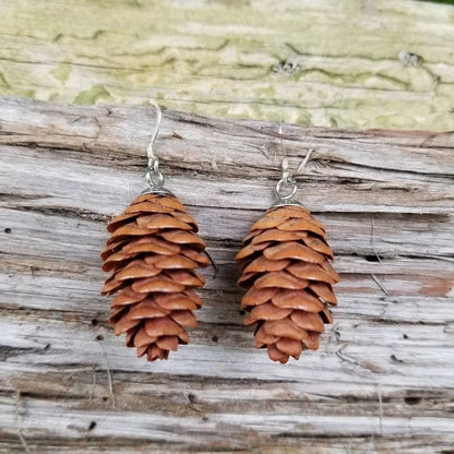 Real Pine Cone Earrings - Floral Fawna
