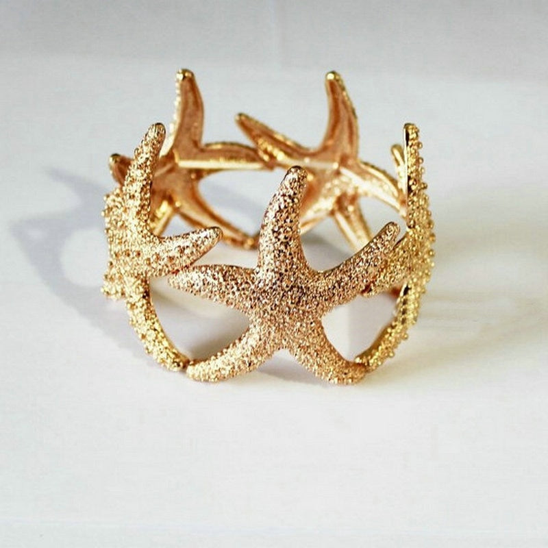 Gold Starfish Adjustable Bracelet - Floral Fawna