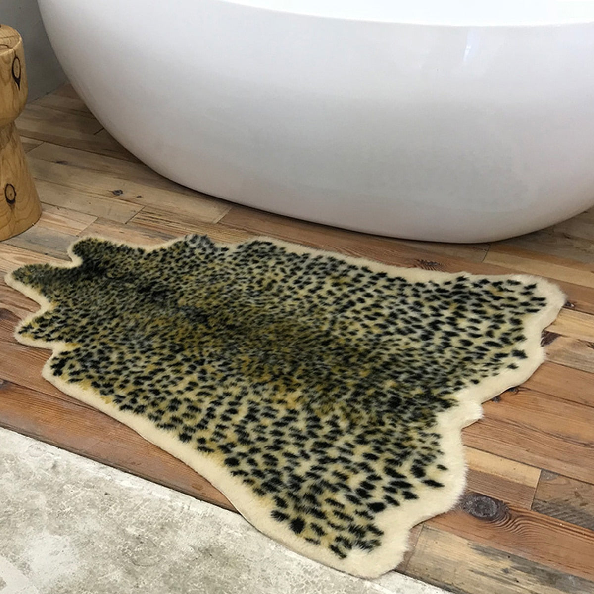 Faux Cowhide Leopard Skin Rug