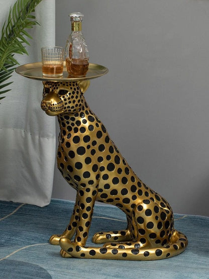 Large Leopard Drink Stand - Floral Fawna