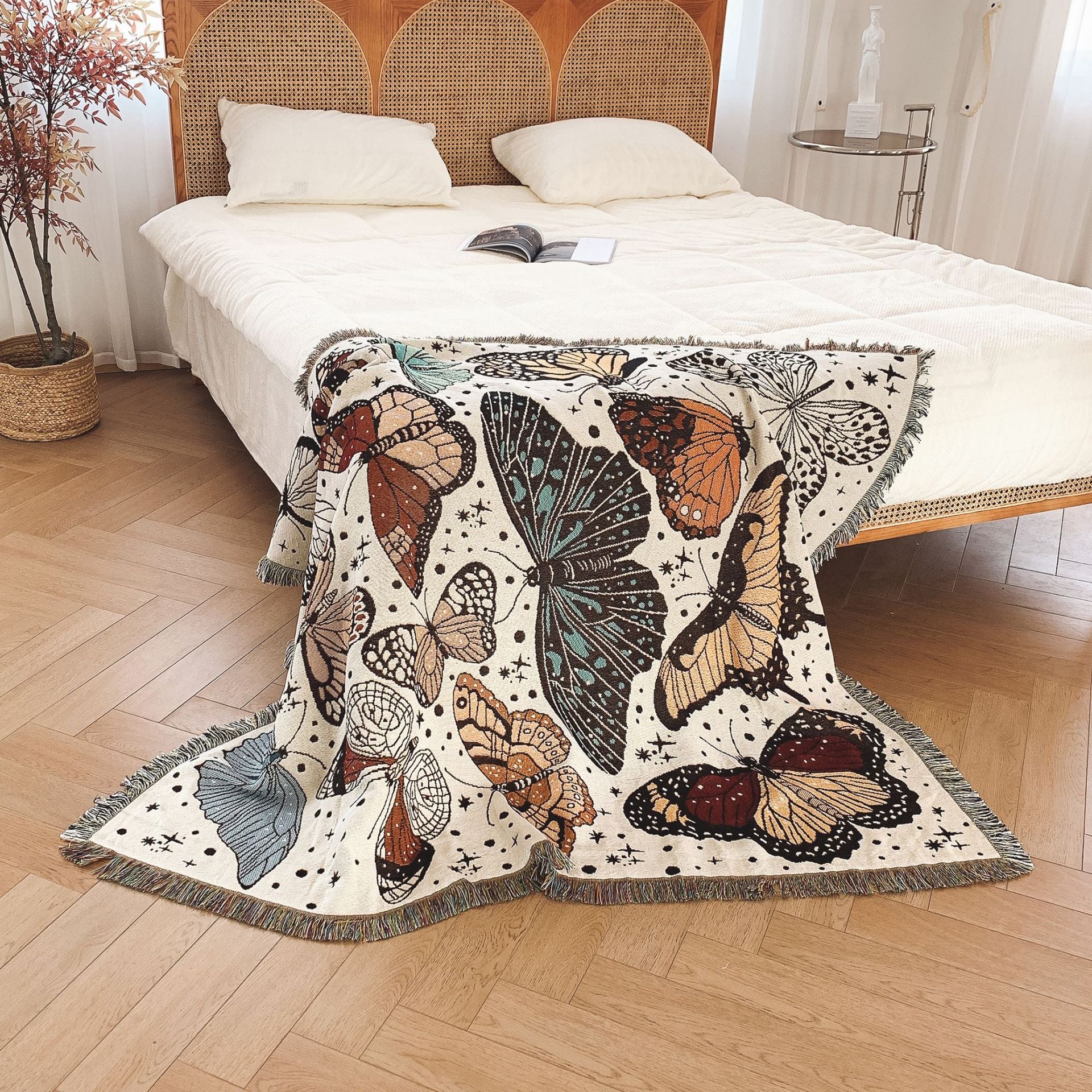 Butterfly Tapestry Throw - Floral Fawna