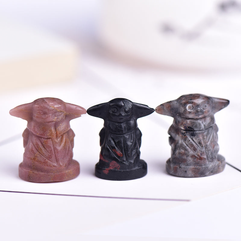 Carved Yoda Crystal - Floral Fawna