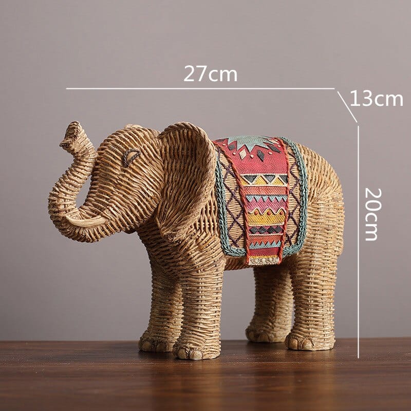 Rattan Elephant Ornament