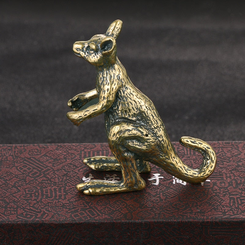 Brass Kangaroo Figurine - Floral Fawna