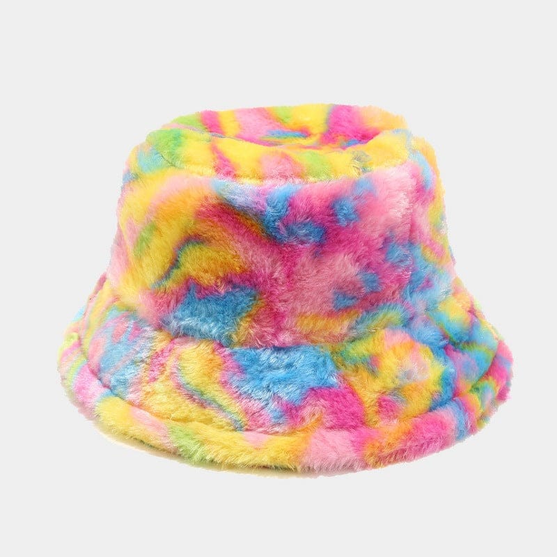 Faux Fur Festival Bucket Hat - Floral Fawna