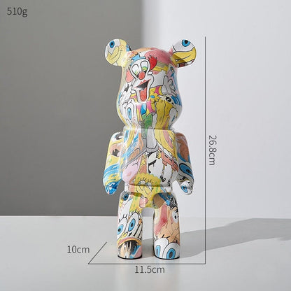 Abstract Bear Statue - Floral Fawna