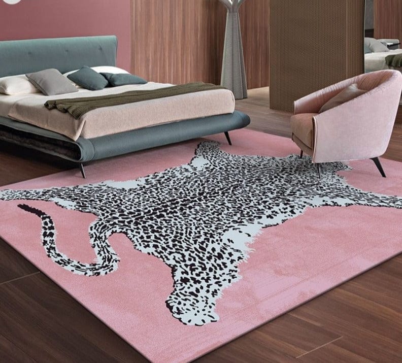 Pink Leopard Rug - Floral Fawna