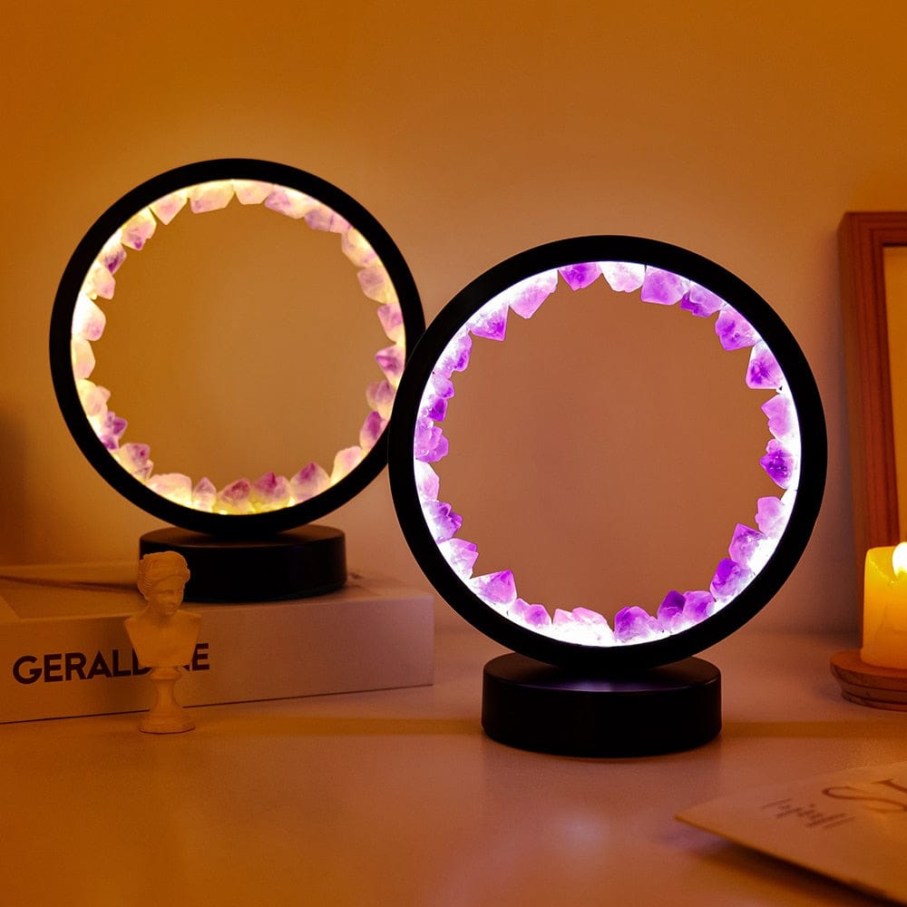 LED Natural Crystal Lamp - Floral Fawna