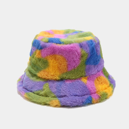 Faux Fur Festival Bucket Hat - Floral Fawna