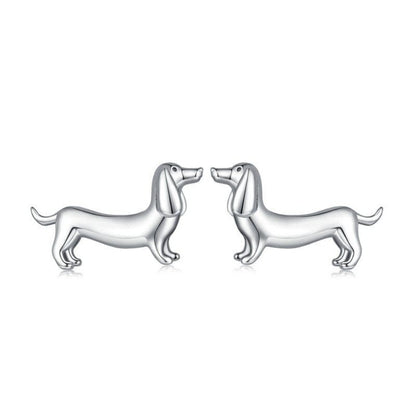 Sterling Silver Dachshund Ring &amp; Earrings Set - Floral Fawna