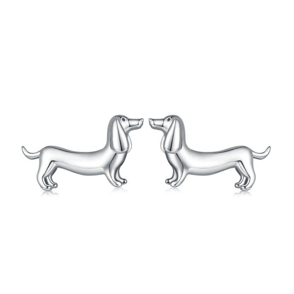 Sterling Silver Dachshund Ring &amp; Earrings Set - Floral Fawna