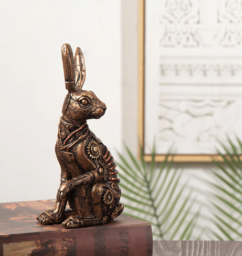 Steampunk Rabbit Sculpture - Floral Fawna