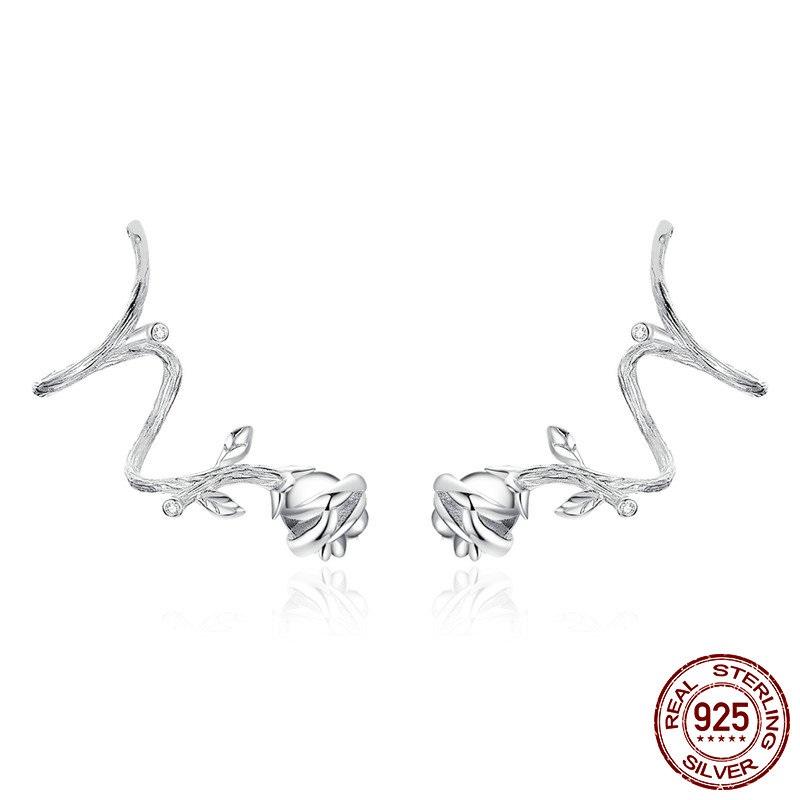 Rose Swirl Silver Earrings - Floral Fawna