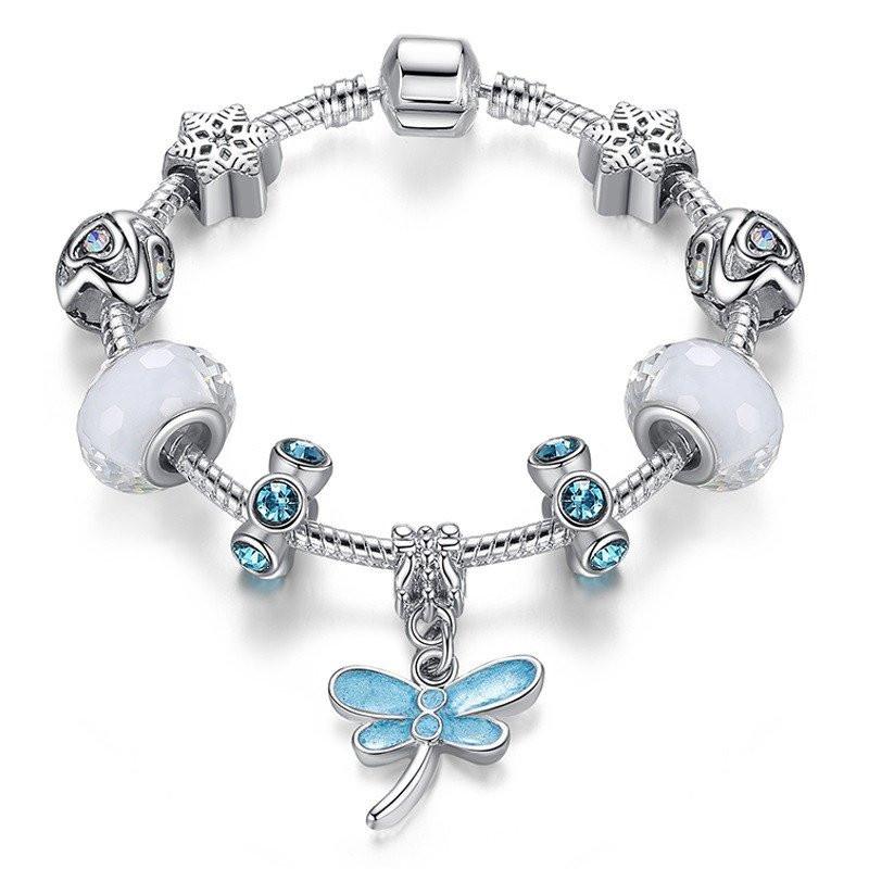 Blue Dragonfly Charm Bracelet - Floral Fawna
