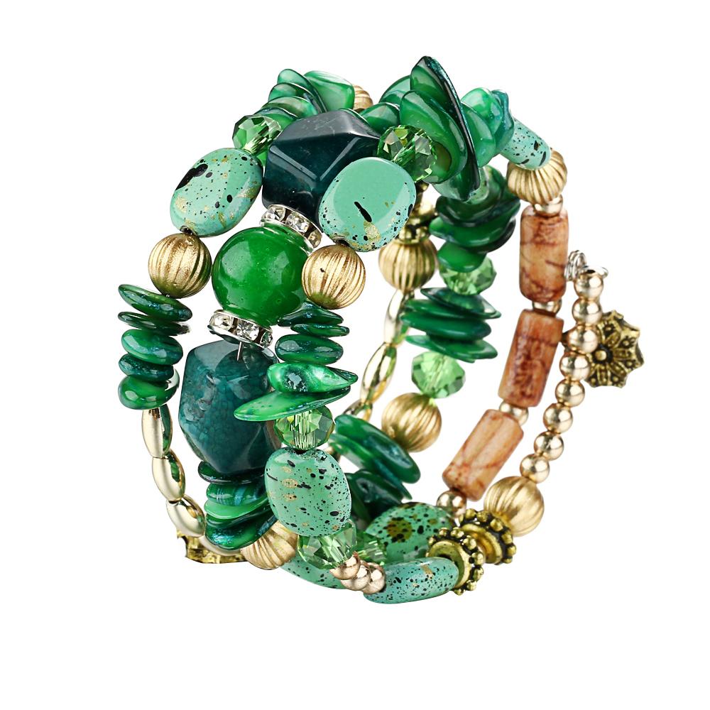 Boho Natural Stone Beads Wrap Bracelet - Floral Fawna