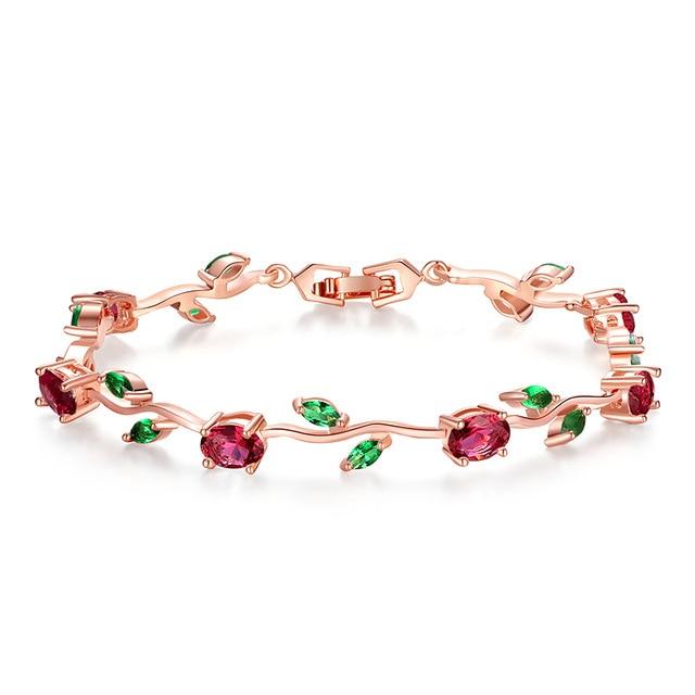 Enchanted Rose Crystal Bracelet - Floral Fawna