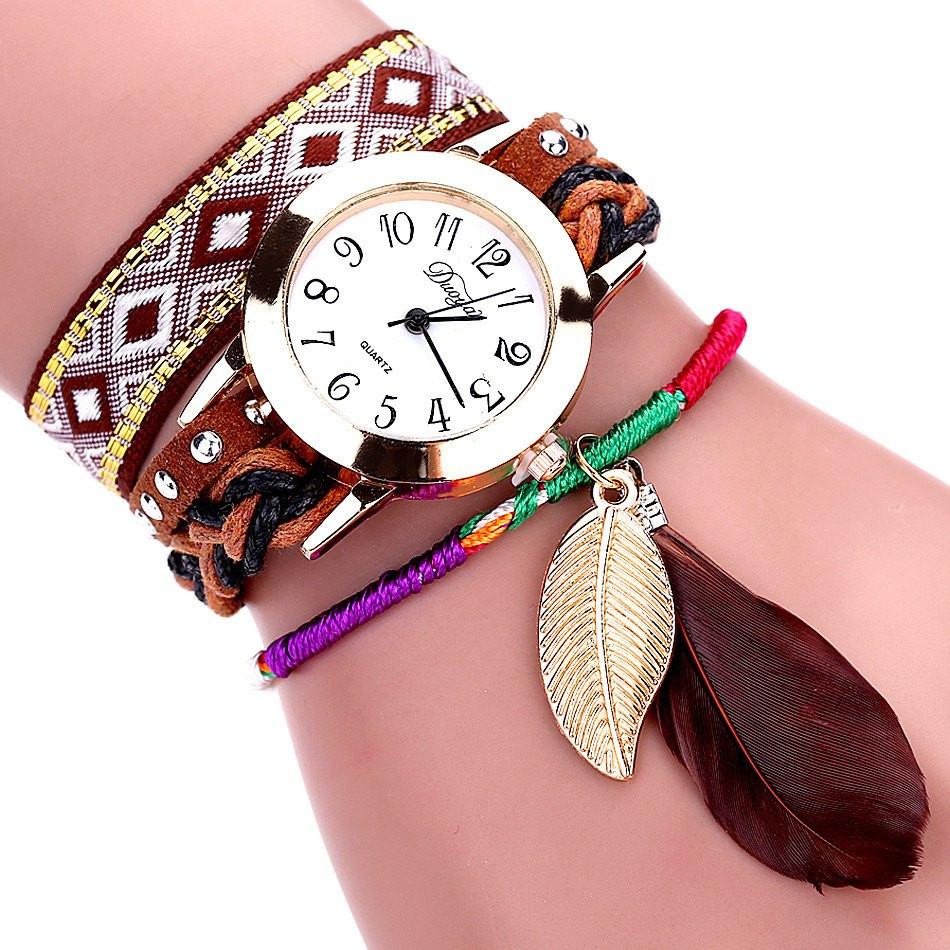 Feather Leaf Weave Watch Bracelet - Floral Fawna