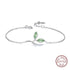 Green Opal Leaves Sterling Silver Bracelet - Floral Fawna