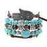 Hamsa Turquoise Leather Bracelet - Floral Fawna