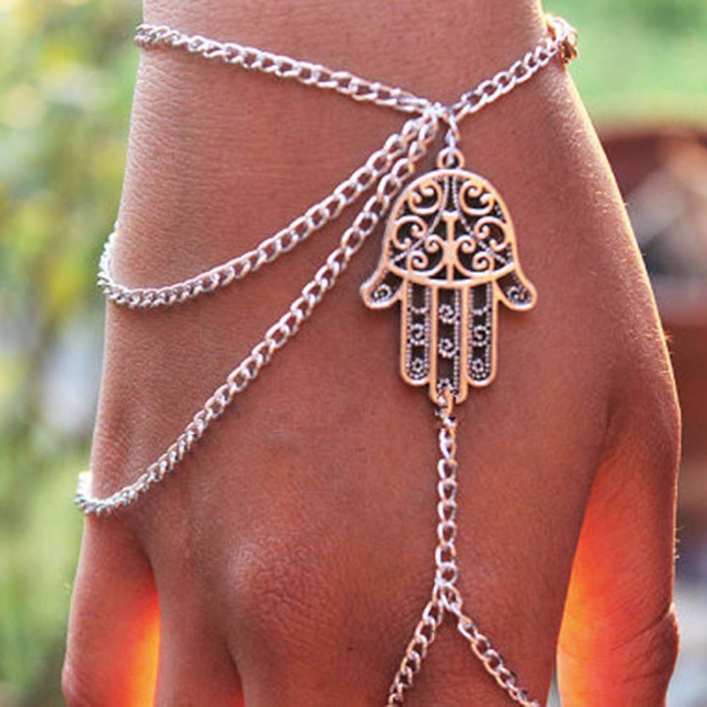 Hamsa Unique Hand Bracelet - Floral Fawna
