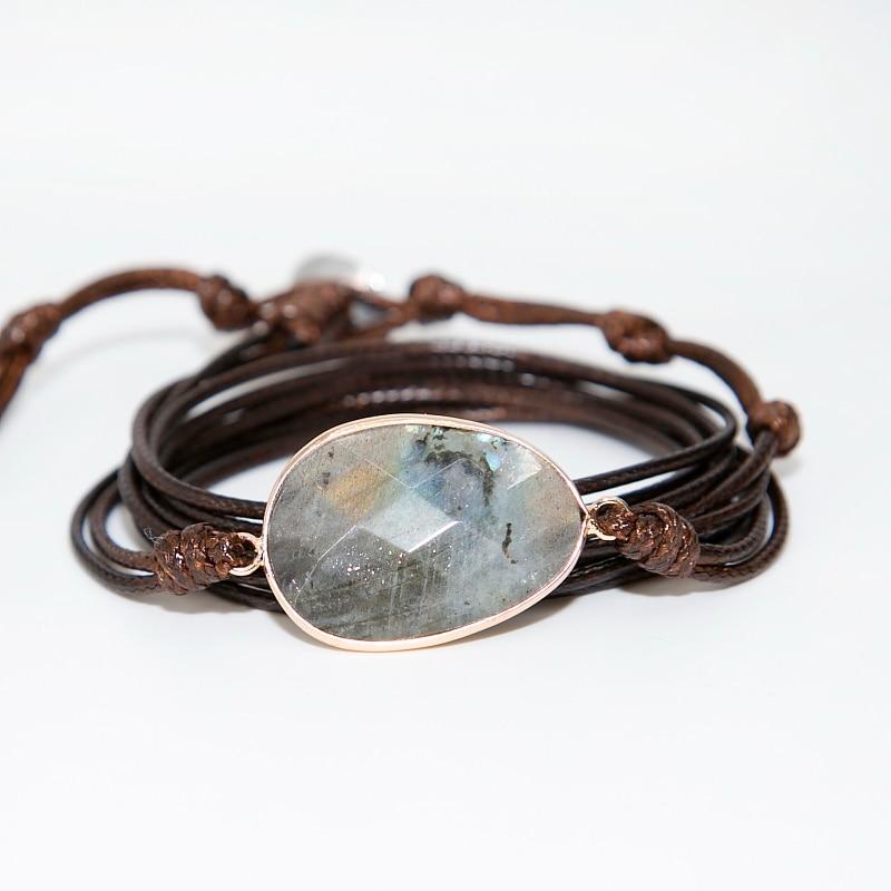 Natural Labradorite Wrap Bracelet - Floral Fawna