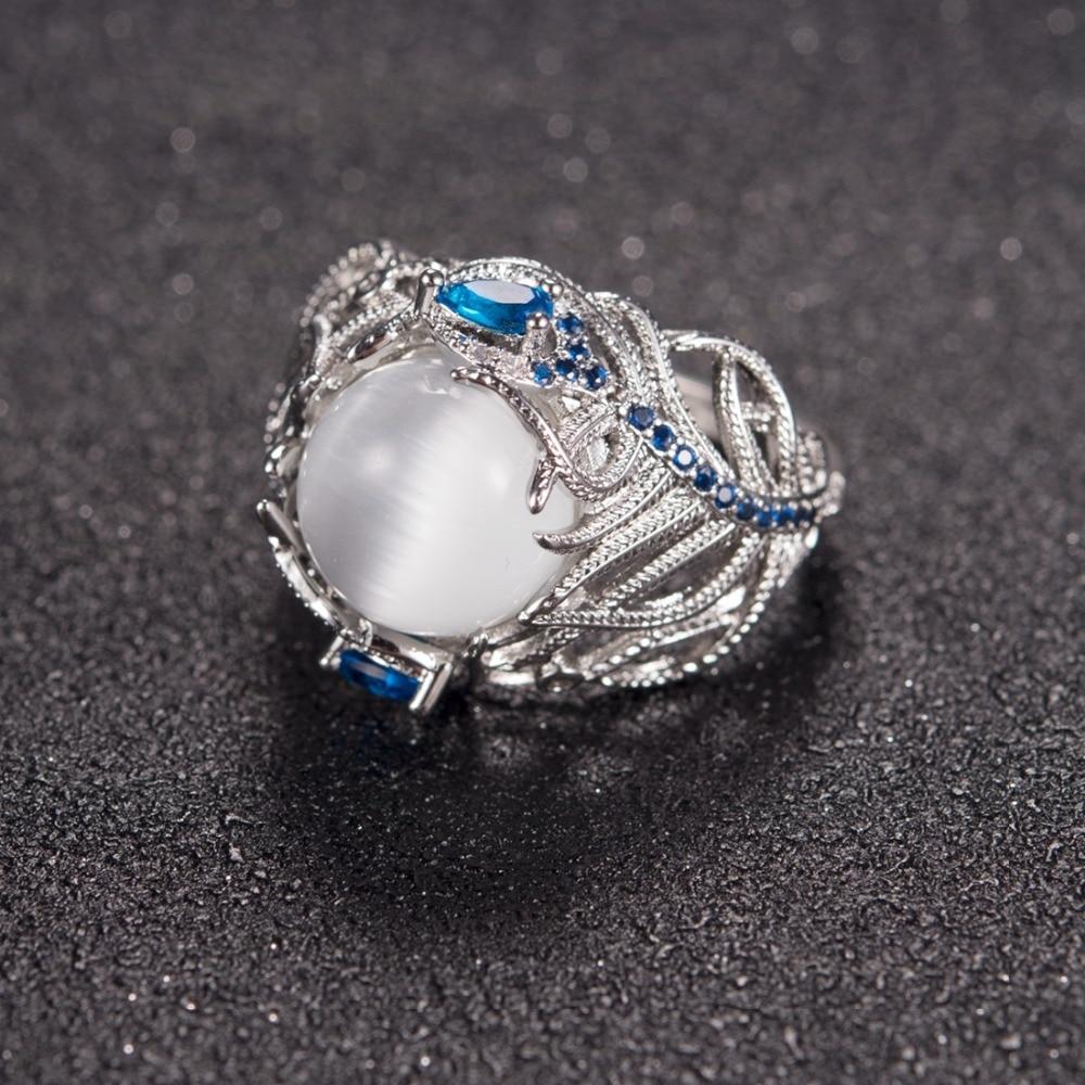 Classy Feather Opal Ring - Floral Fawna