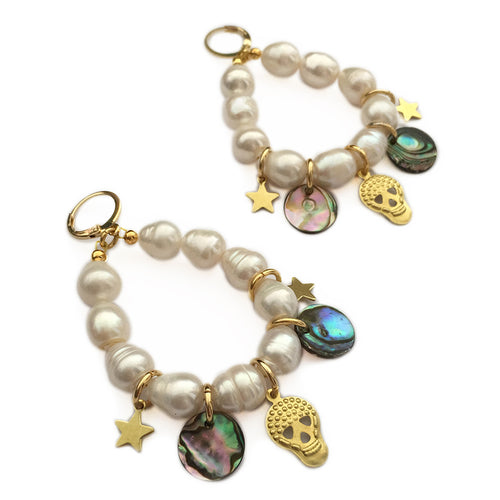 Pearl Charm Earrings - Floral Fawna