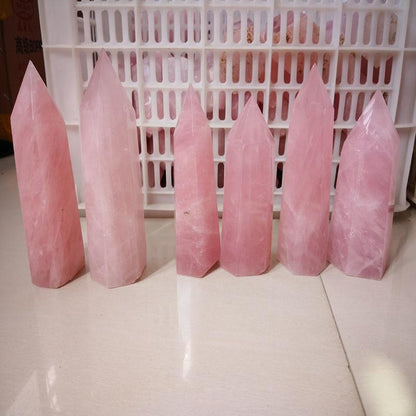 Natural Pink Rose Quartz Crystal - Floral Fawna