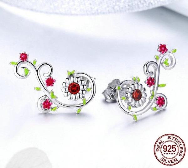 Blooming Flower Vine Earrings - Floral Fawna