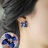 Blue Flower Rhinestone Crystal Earrings - Floral Fawna