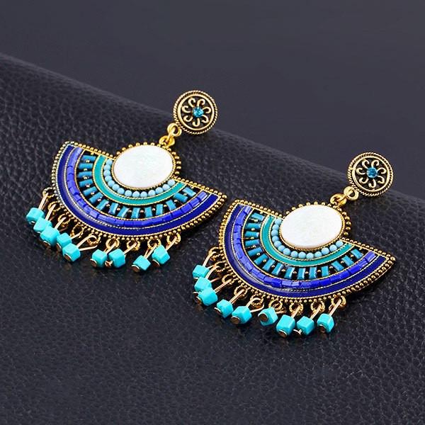 Bohemian Style Turquoise Drop Earrings - Floral Fawna