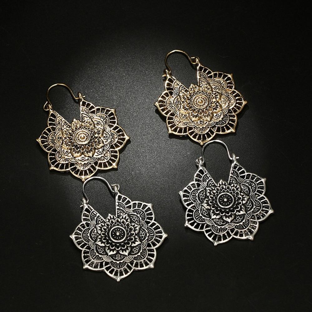 Boho Mandala Hoop Earrings - Floral Fawna