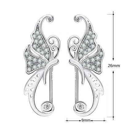 Butterfly Wings Sterling Silver Earrings - Floral Fawna