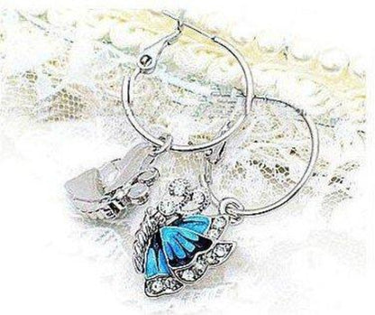 Charming Blue Butterfly Earrings - Floral Fawna