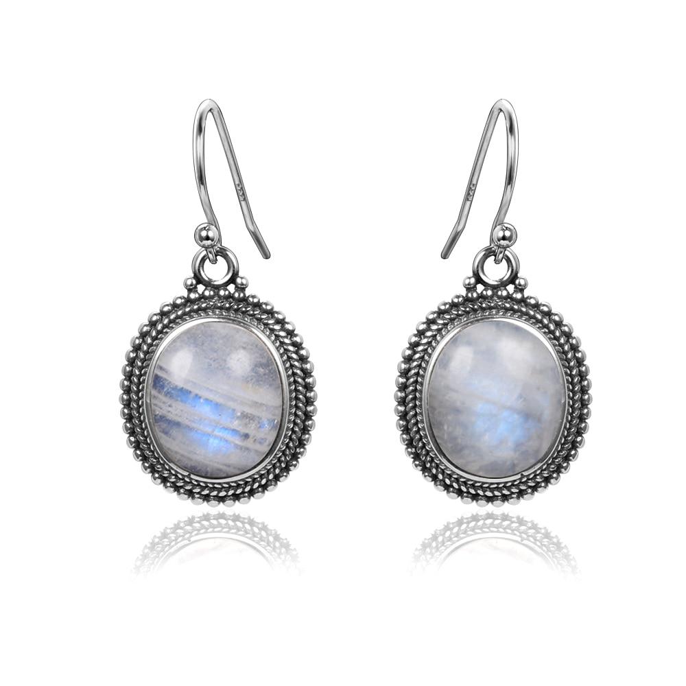 Classic Moonstone Silver Earrings - Floral Fawna