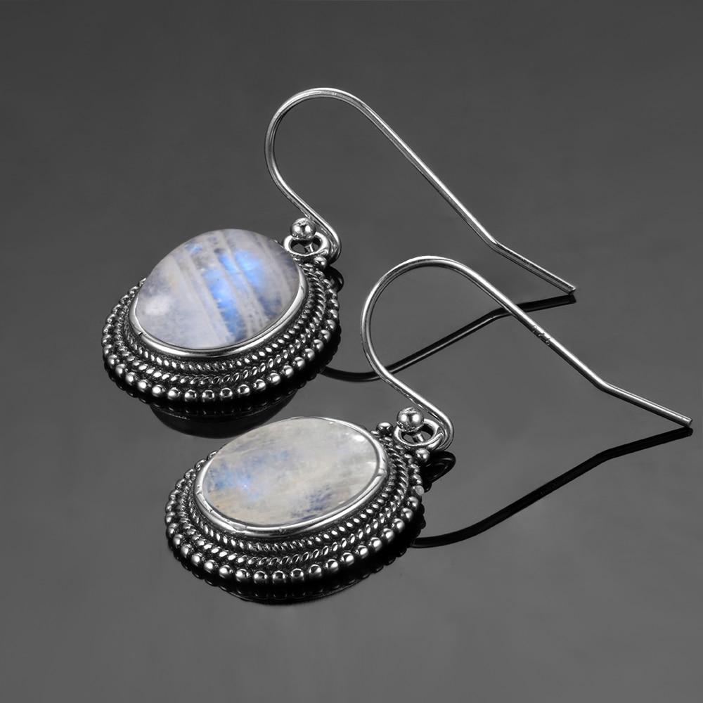 Classic Moonstone Silver Earrings - Floral Fawna