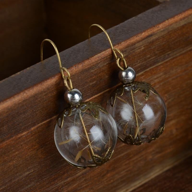 Dandelion Glass Orb Earrings - Floral Fawna