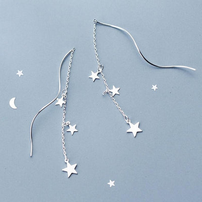 Falling Stars Silver Earrings - Floral Fawna