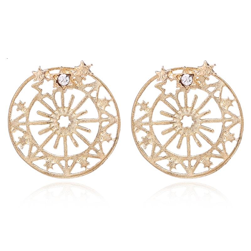 Geometric Round Snowflake Earrings - Floral Fawna