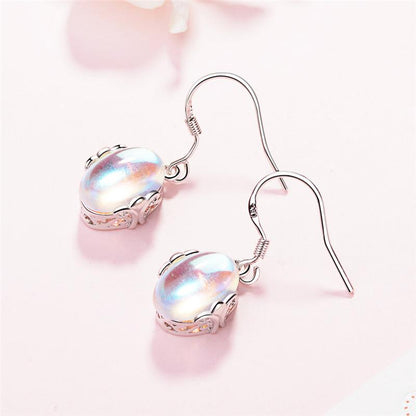 Lovely Moonstone Silver Earrings - Floral Fawna