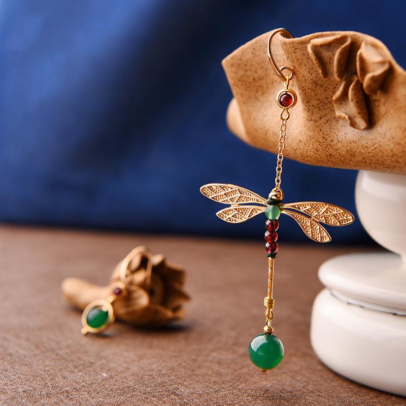 Nature Green Dragonfly Earrings - Floral Fawna