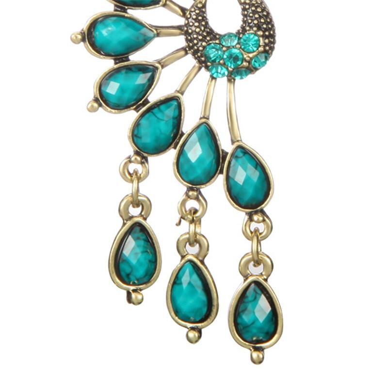 Peacock Crystal Earrings - Floral Fawna