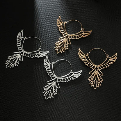 Phoenix Wings Hoop Earrings - Floral Fawna
