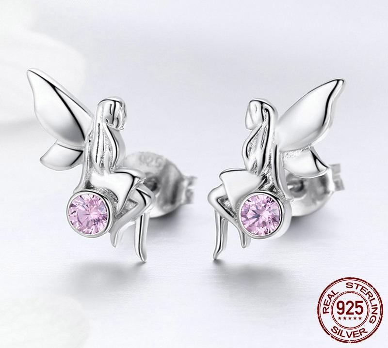 Pink Fairy Sterling Silver Earrings - Floral Fawna