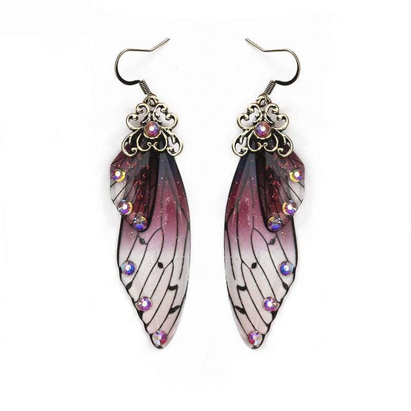 Purple Butterfly Wings Earrings - Floral Fawna